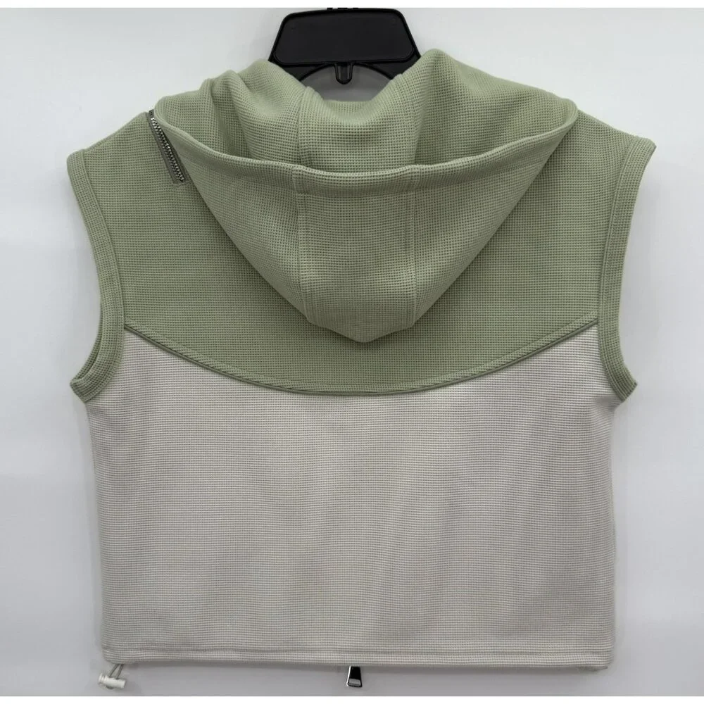 Fornia Los Angeles Girls Hooded Crop Vest‎ Colorblock Full Zip Medium Size 10